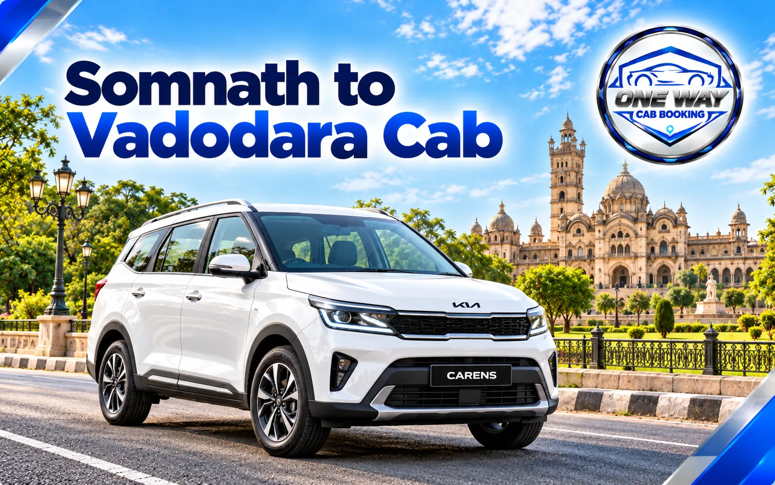 Somnath to Vadodara cab service with Kia Carens for comfortable intercity travel.